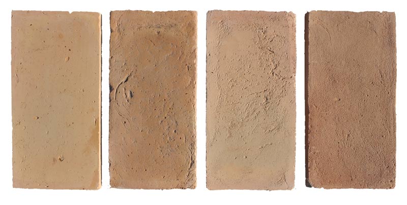 Light shaded coloured handmade terracotta bricks
